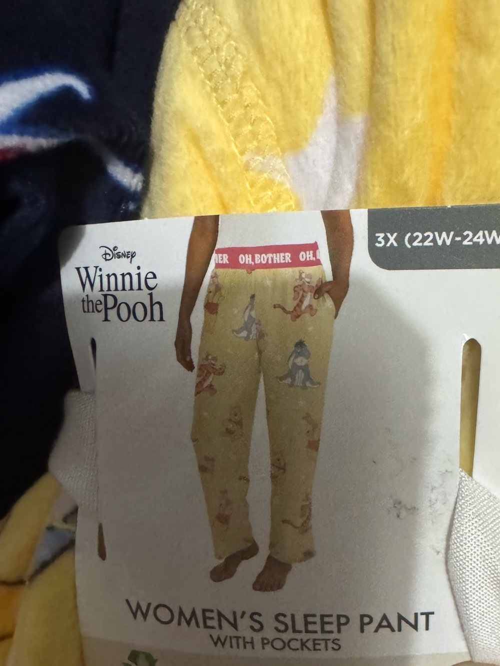 Pooh Character Pajama Bottoms with Pink Waistband - Picture 2 of 2